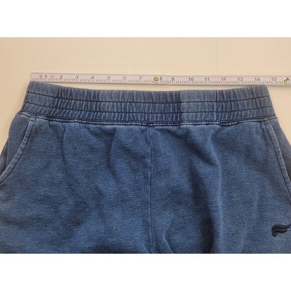 Fabletics Cut Off Lounge Shorts Size Medium Blue Stretch Waist Pockets Raw Hem - Picture 8 of 11